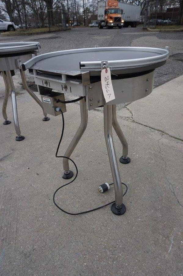 Used 28 In. Diameter Rotary Unscrambling/Accumulating Table, Variable Speed