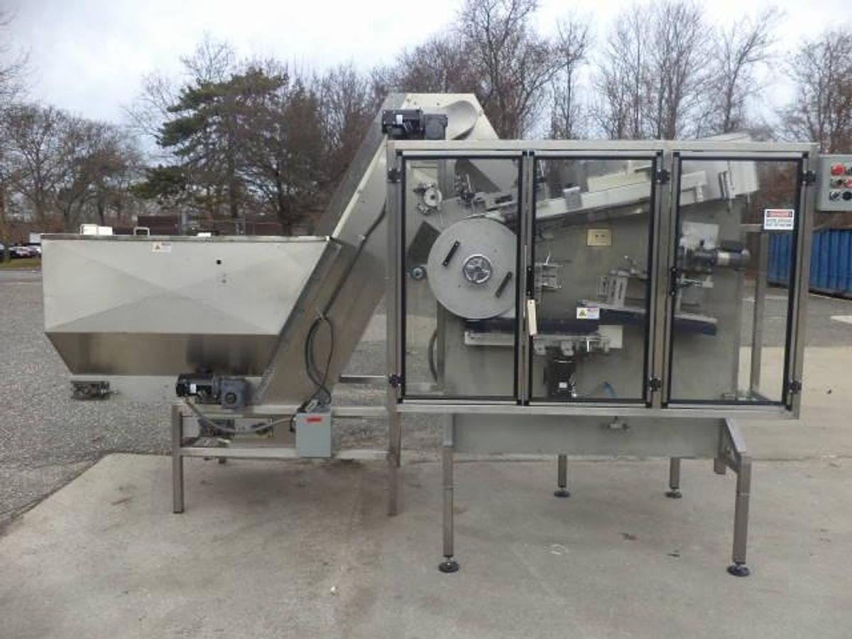 Used New England Machinery NEHA-48 Plastic Bottle Unscrambler With Elevator