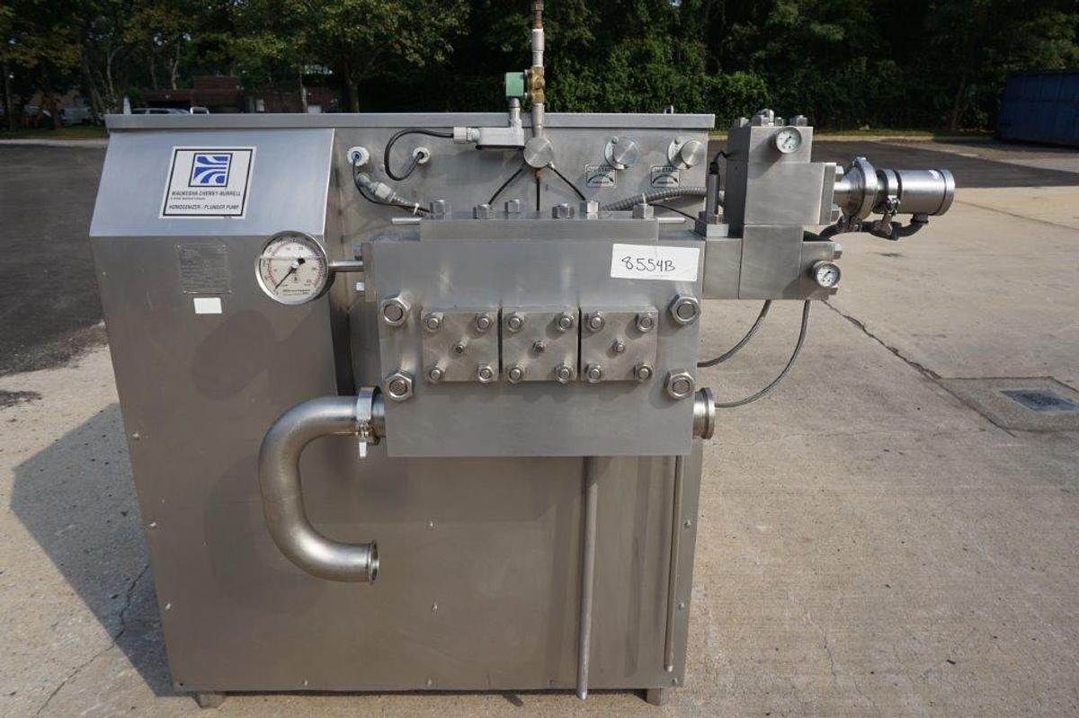 Used Waukesha/Cherry Burrell 2,400 GPH Homogenizer/Plunger Pump, 75 HP Motor