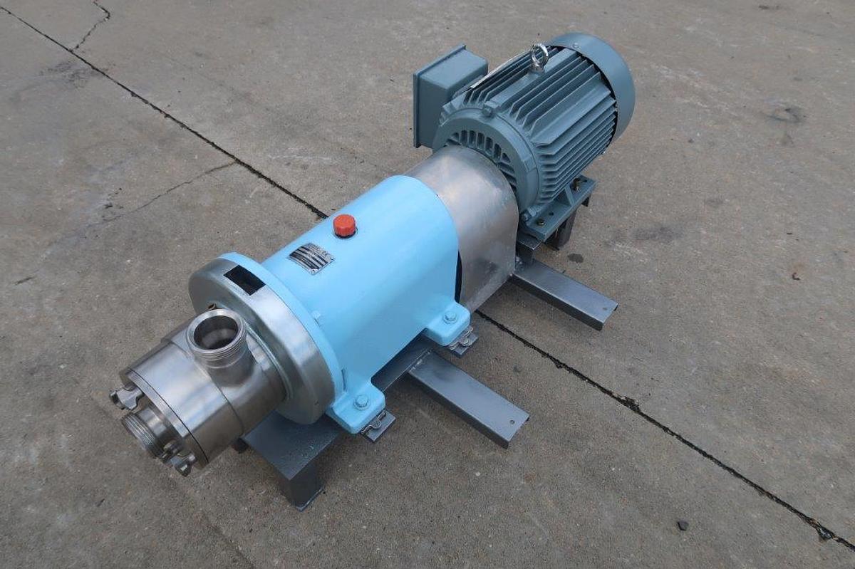 Used Waukesha SP4 Stainless Steel Inline Shear Pump, 10 HP