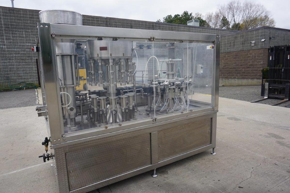 Used GAI 2513 Monoblock Wine Rinsing, Dearation, Filling and Corking Line, 2,000 Bottles/Hour