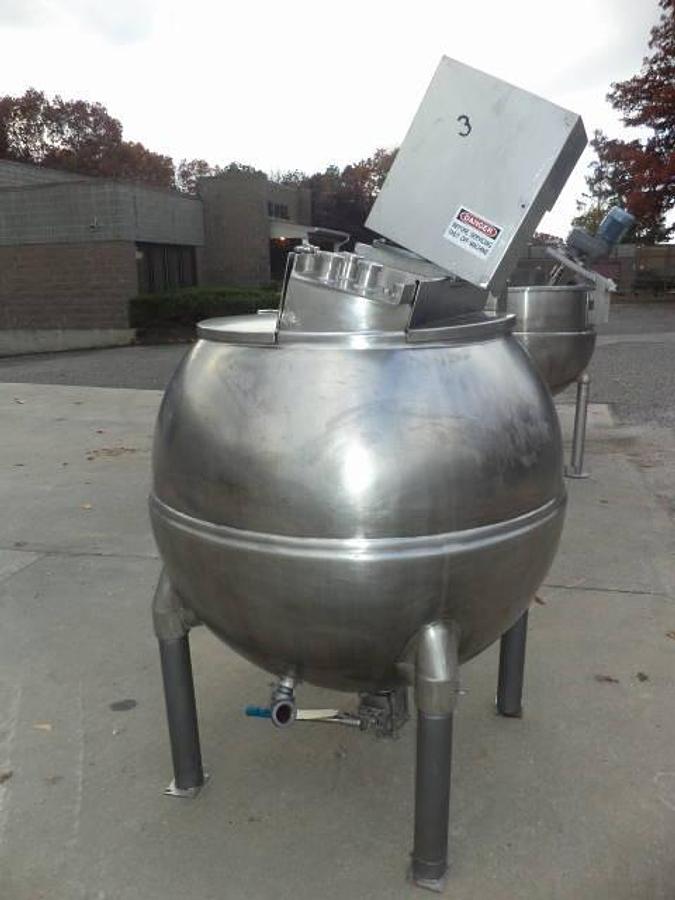 Used 200 Gallon Groen INA Spherical Scraper Agitated Kettle, 100 PSI Jacket