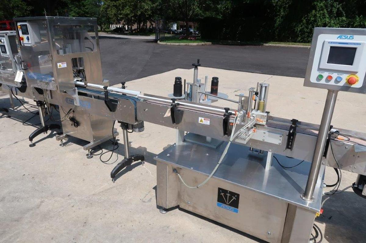 Used Balpack/Aesus SS Dual Head Gear Style Pump Filling and Capping Line, Mfd. 2016