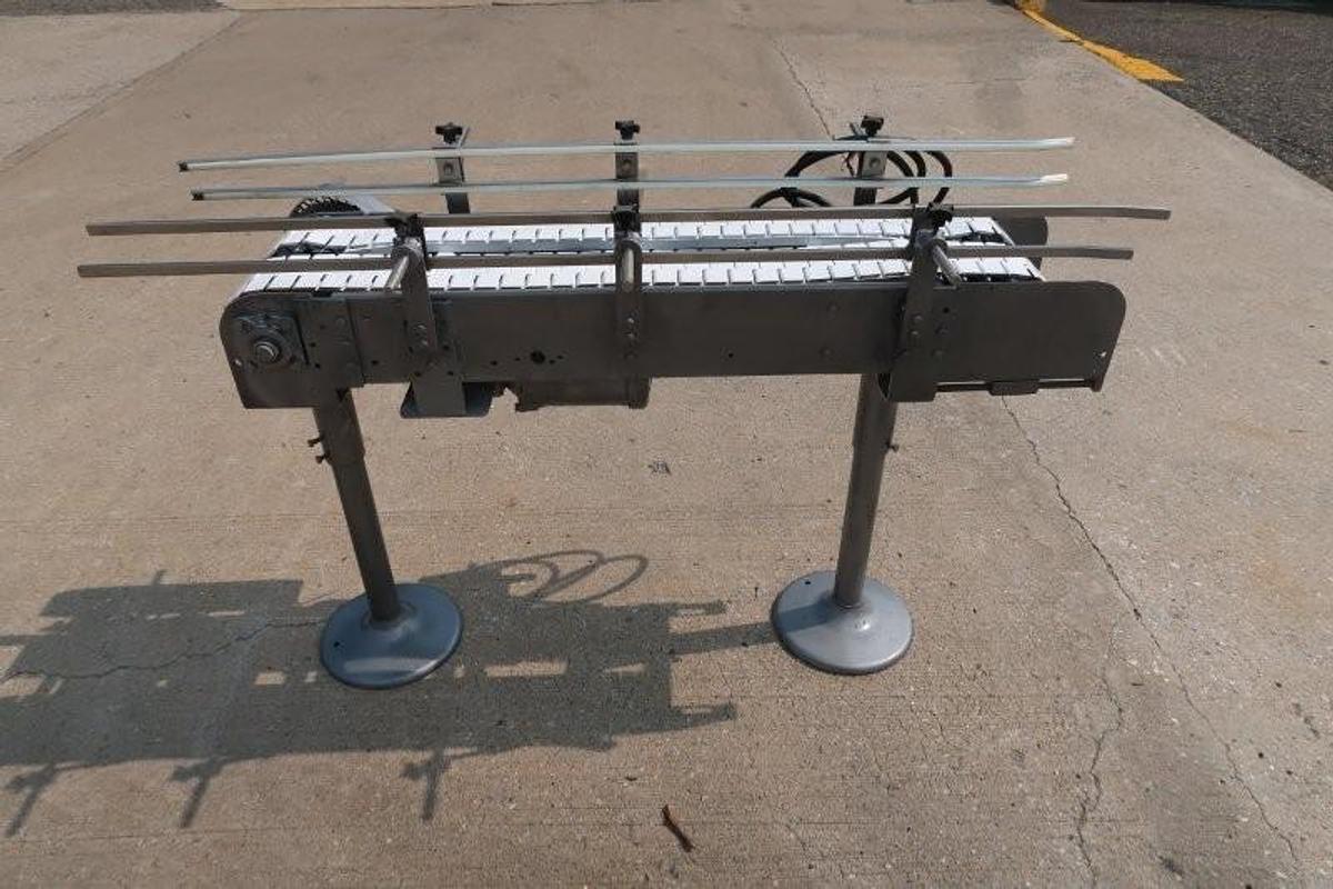 Used 4-1/2 INCH x 50 INCH LONG DUAL LANE CONVEYOR