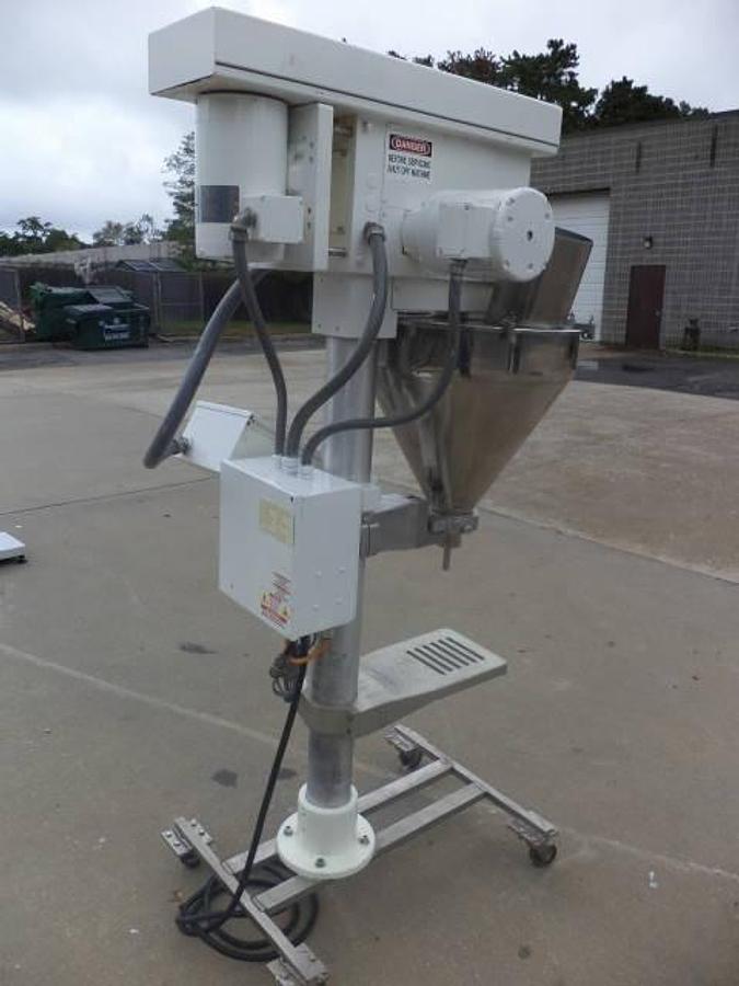Used Mateer  Single Auger Powder Filler, Agitated Hopper