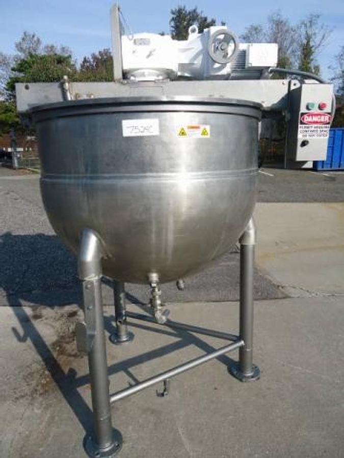 Used 200 Gallon Groen Stainless Steel Scraper Agitated Kettle, 100 Psi