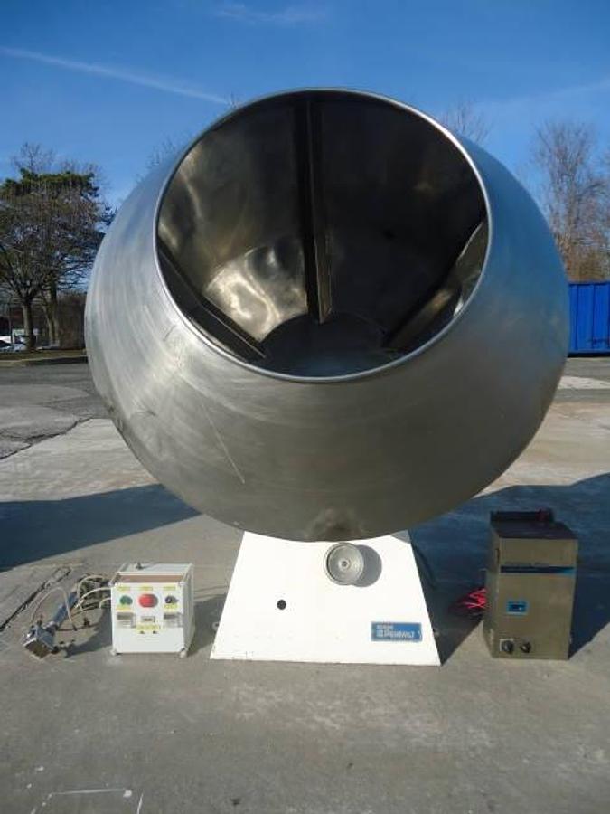 Used 48 In. Stokes Stainless Steel Coating Pan With Baffles & Variable Frequency Inverter