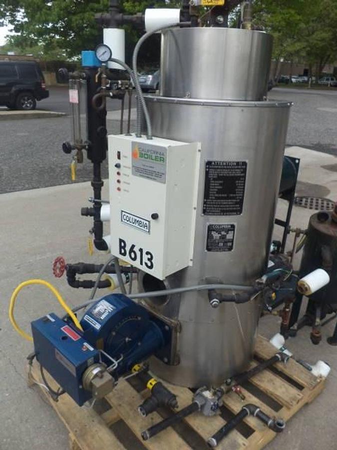 Used Columbia CT Gas Fired Boiler , Rating HP 6, 150 PSI WP, Single Phase Electrics