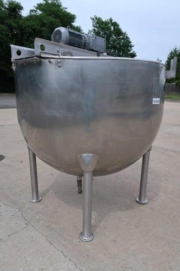 Used 500 Gallon Hamilton SS Jacketed Kettle, Full Sweep