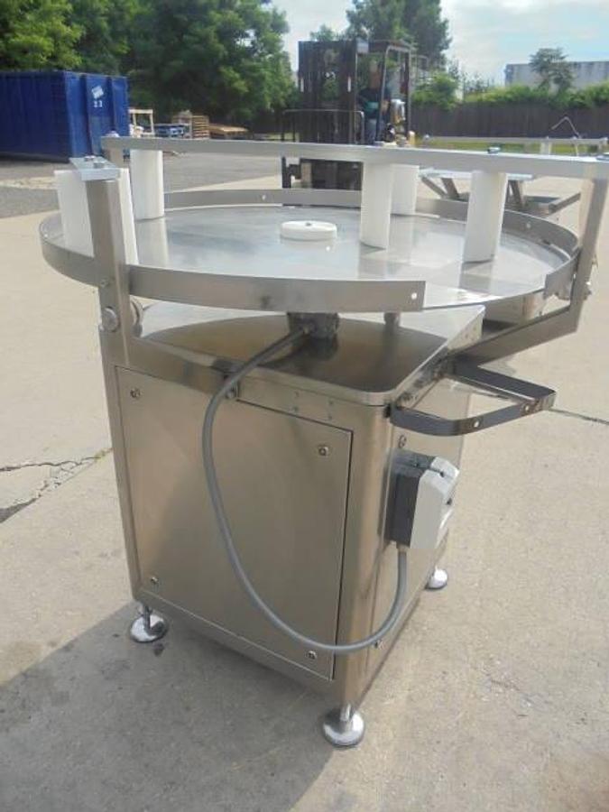 Used 39 In. Rotary Unscrambling/Accumulating Table, All Stainless Steel