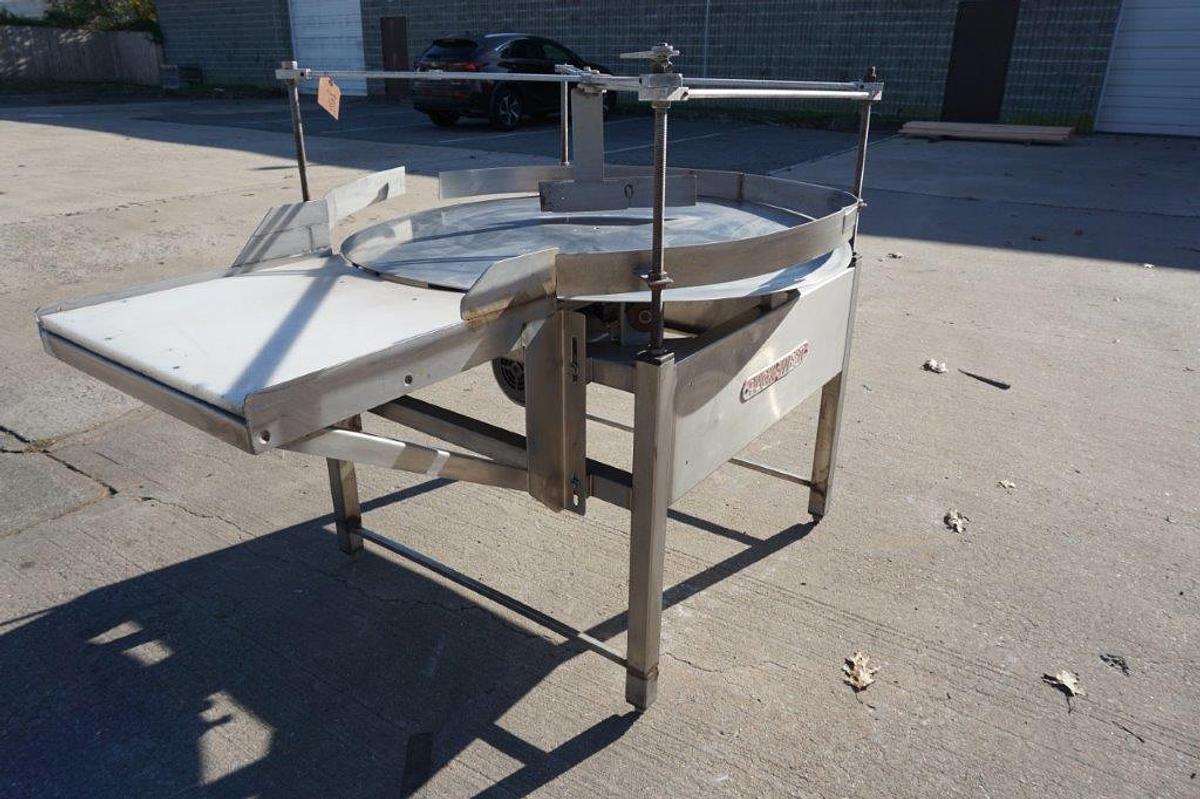 Used PackWest 48 In. Diameter Stainless Steel Rotary Unscrambling/Accumulating Table