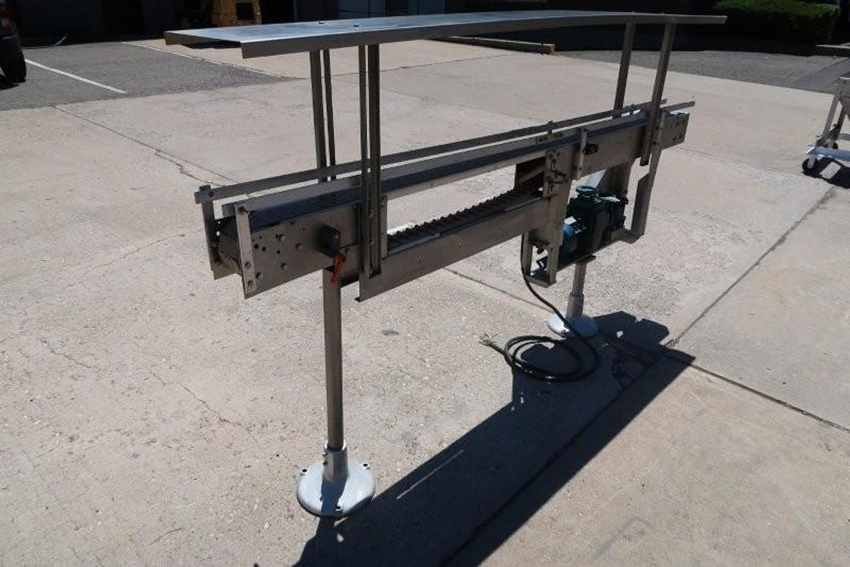 Used Nercon Engineering SS Bottle Conveyor, 3-1/4 In. Wide X 93 In. Long