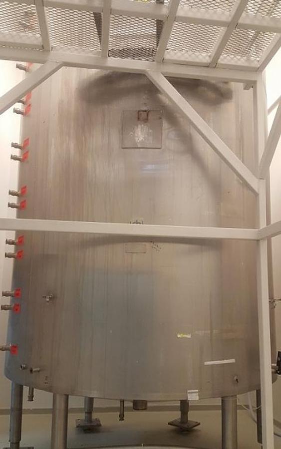 Used Cherry Burrell 5,000 Gallon 316 SS Mixing Tank, 100 PSI Jacket