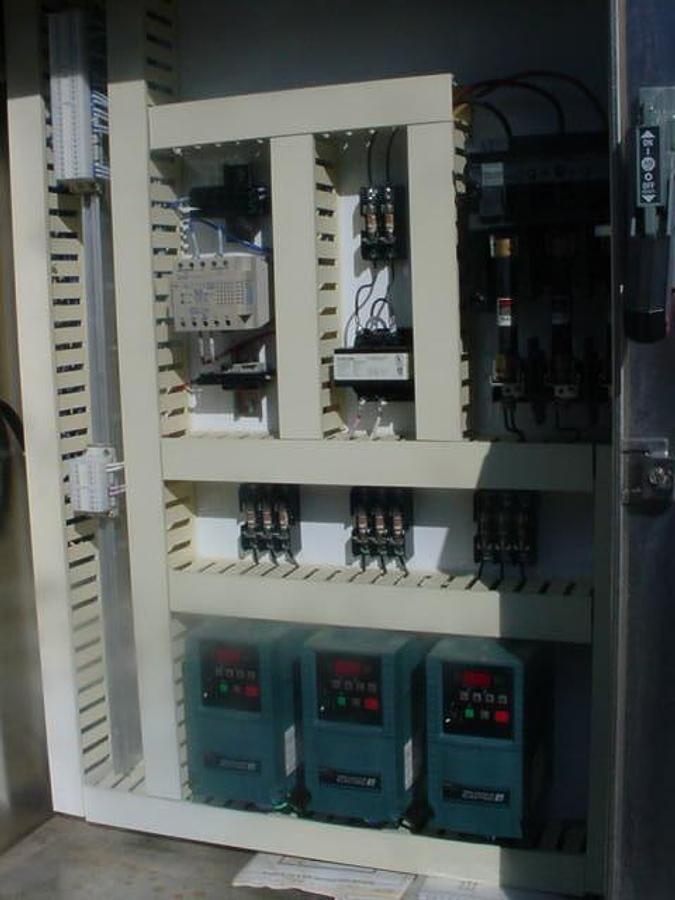 Used Stainless Starter Box With (3) Vfd Reliance Electric Controllers