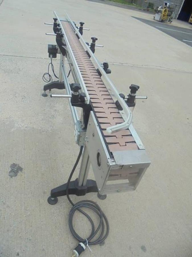 Used MK Automation 4-1/2 In. X 90 In. Long Bottle Conveyor, Variable Speed