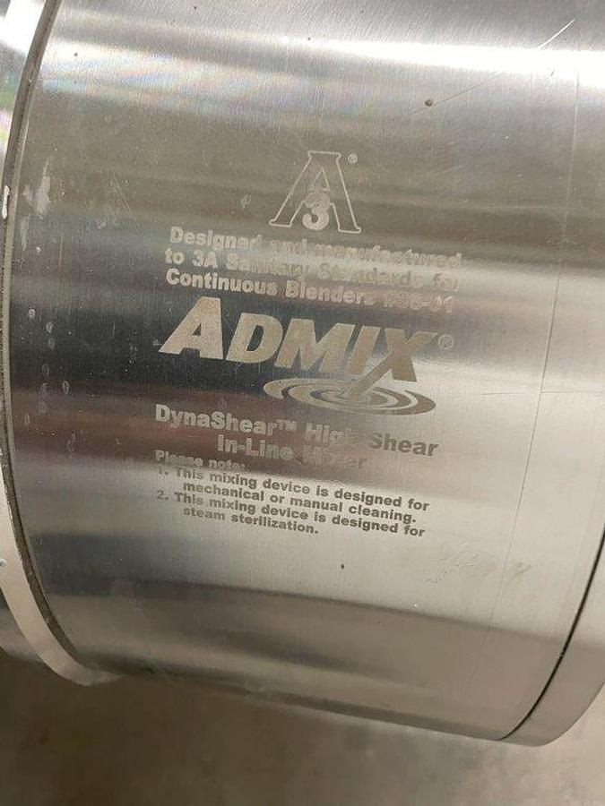 Used Admix DynaShear 40HP Inline Mixer, 3A