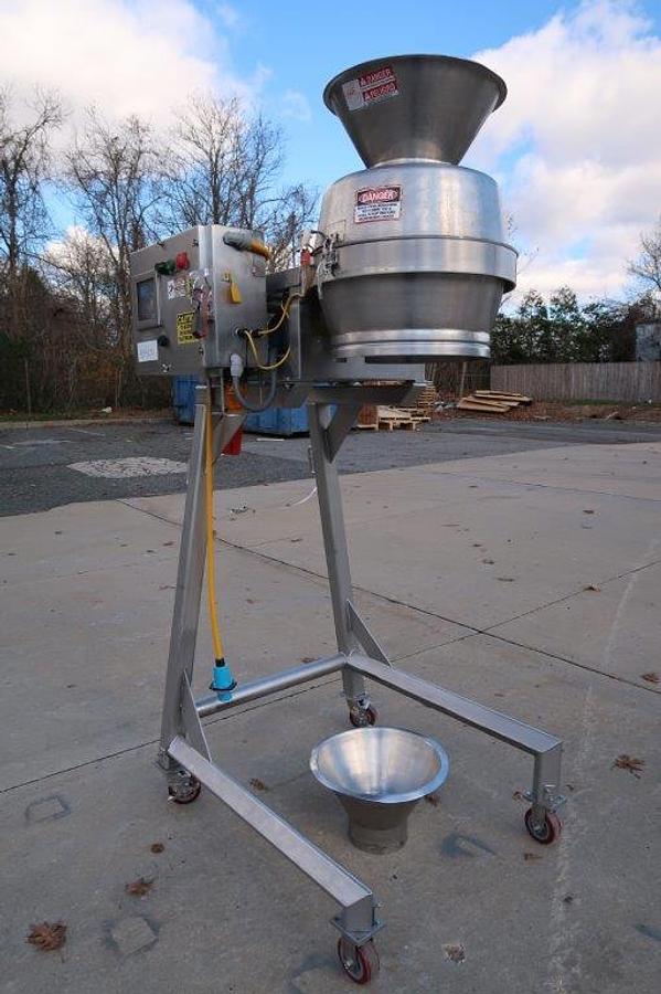 Used Urschel CC-D Shredder/Slicer/Strip Cutter, Portable top mounted stainless steel product hopper