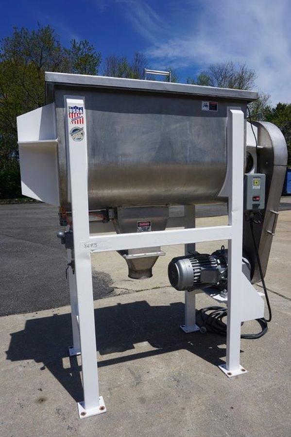 Used 10 Cu. Ft. AIM Stainless Steel Double Ribbon Blender, 5 HP Motor