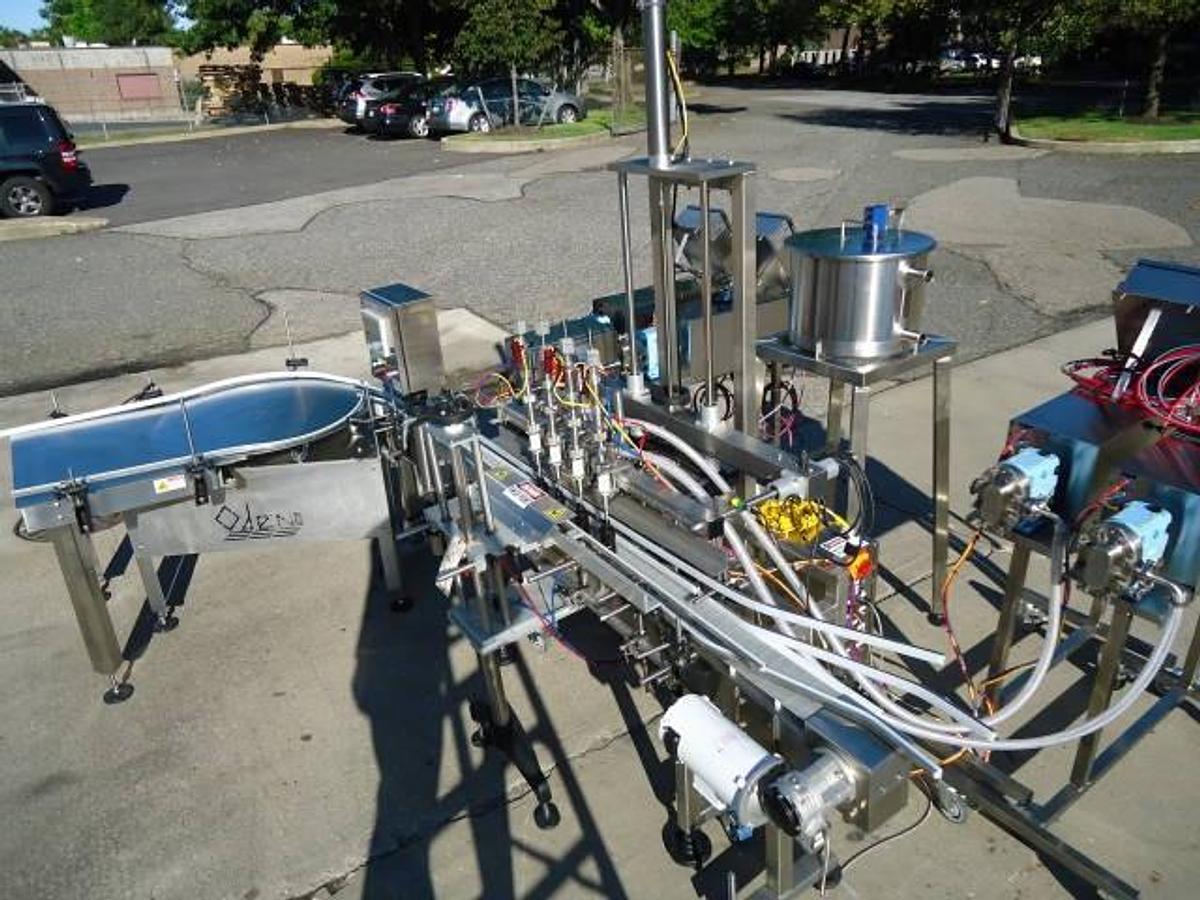 Used Oden “Servo/Fill” Four Head Stainless Modular Automatic Filling System, UNUSED