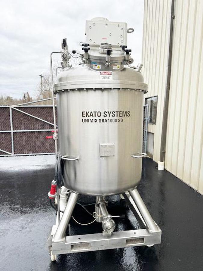 Used Ekato 1,000 Liter Vacuum Kettle/Reactor, 316L Stainless