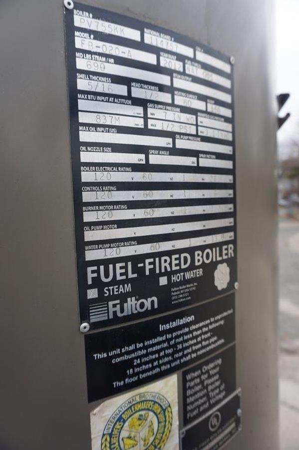 Used Fulton FB-020-A Natural Gas Boiler, Mfd. 2012