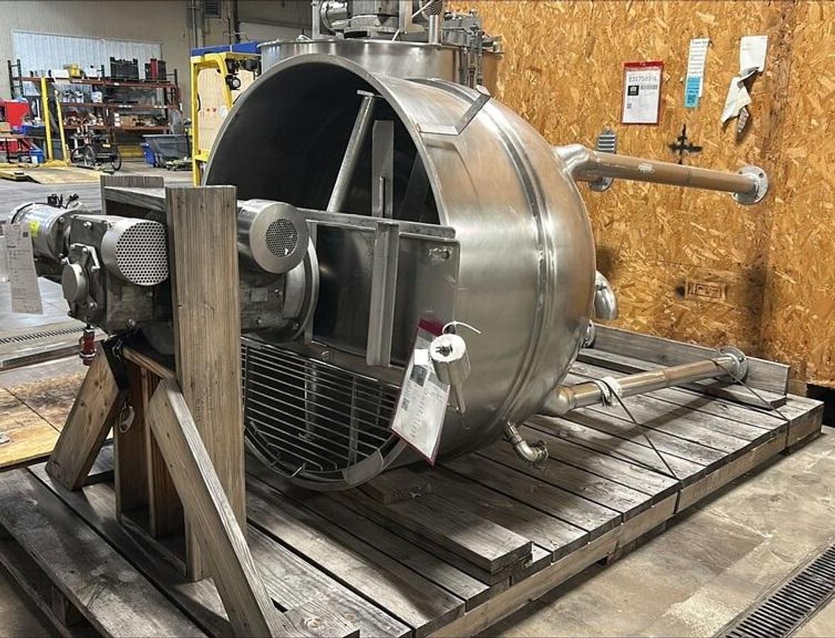 Used 300 Gallon Groen 316 SS Dual Motion Kettle, 80 PSI Jacket