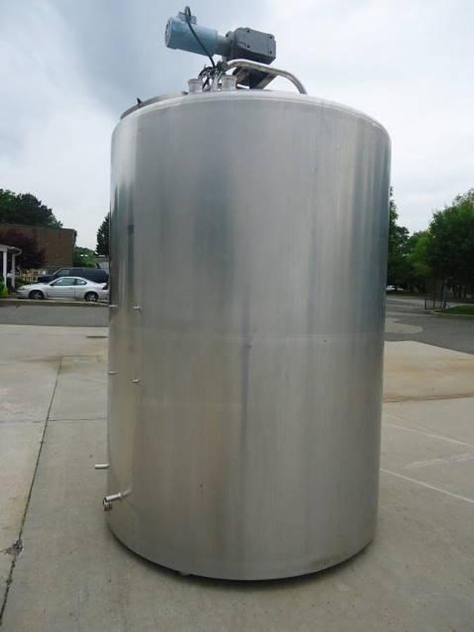 Used 1,500 Gallon Dci 316 Stainless Steel Dimple Jacketed Mix Tank, 140 Psi Jacket