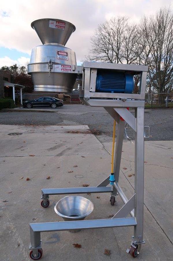 Used Urschel CC-D Shredder/Slicer/Strip Cutter, Portable top mounted stainless steel product hopper