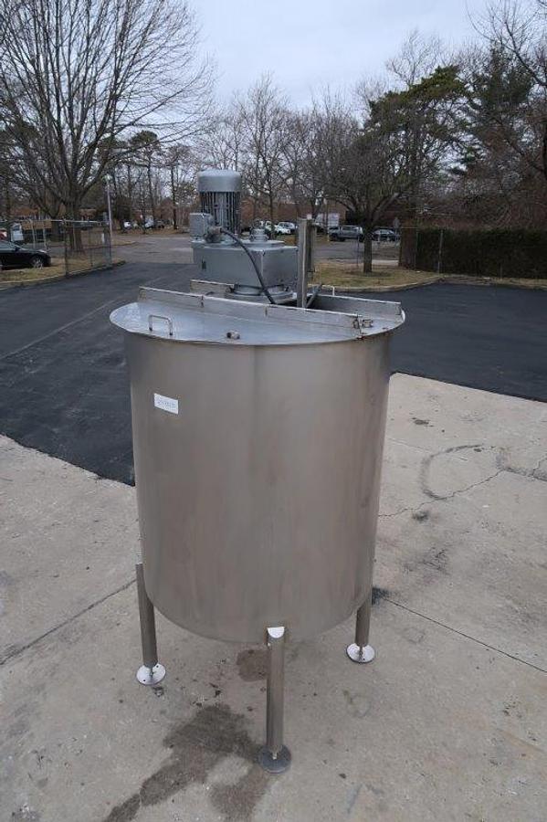 Used 600 Gallon Type 316 Stainless Mixing Tank,  Cone Bottom