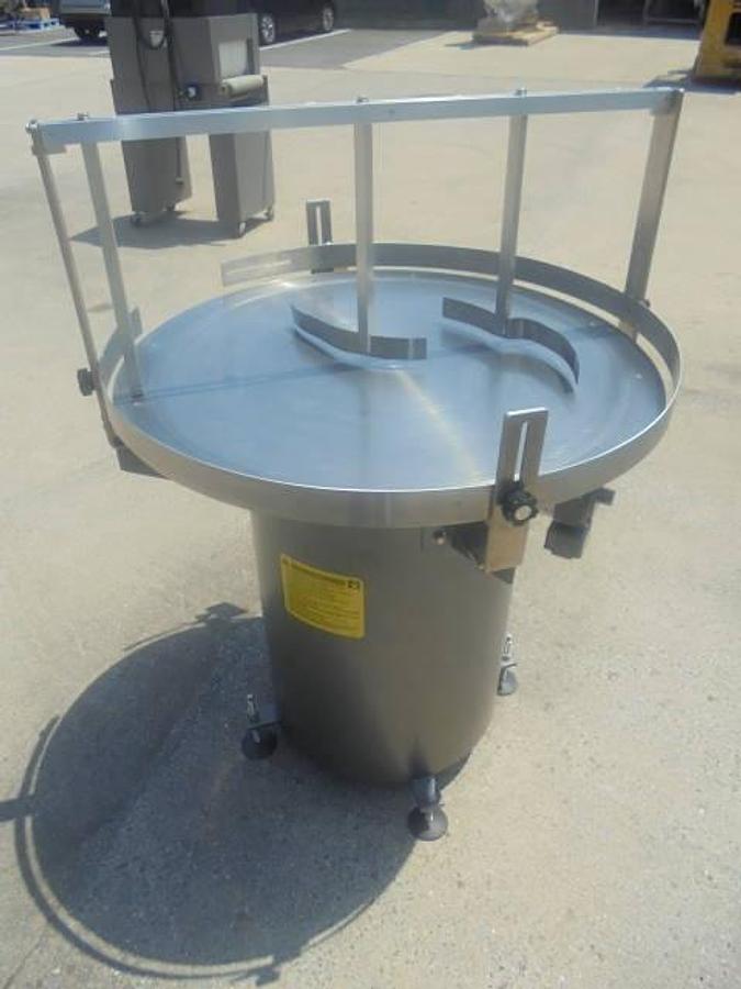 Used 36 In. Kaps-All Stainless Steel Rotary Unscrambling/Accumulating Table