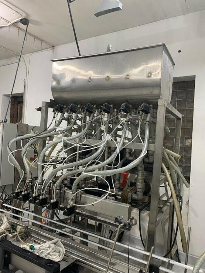 Used E-Pak Six Head Fully Automatic Pump Style Positive Displacement Filling Machine