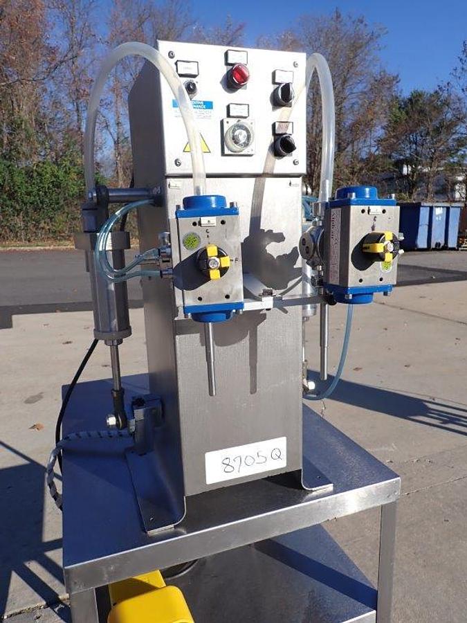 Used ALS Packaging Solutions Tabletop Twin Piston Filling Machine, All Stainless Steel