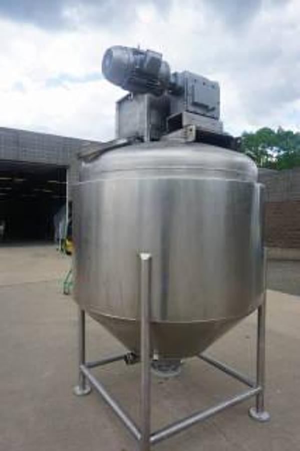Used 500 Gallon Casale Stainless Jacketed Scraper Agitated Kettle, Cone Bottom