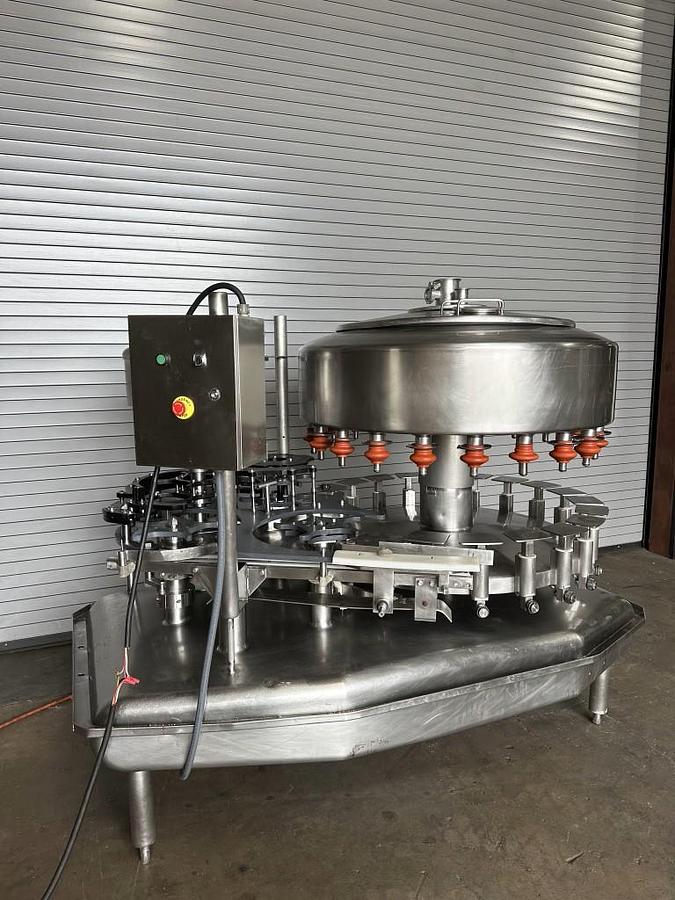 Used Federal 21 Valve Rotary Gallon Bottle Filler with 5 Head Screw Capper