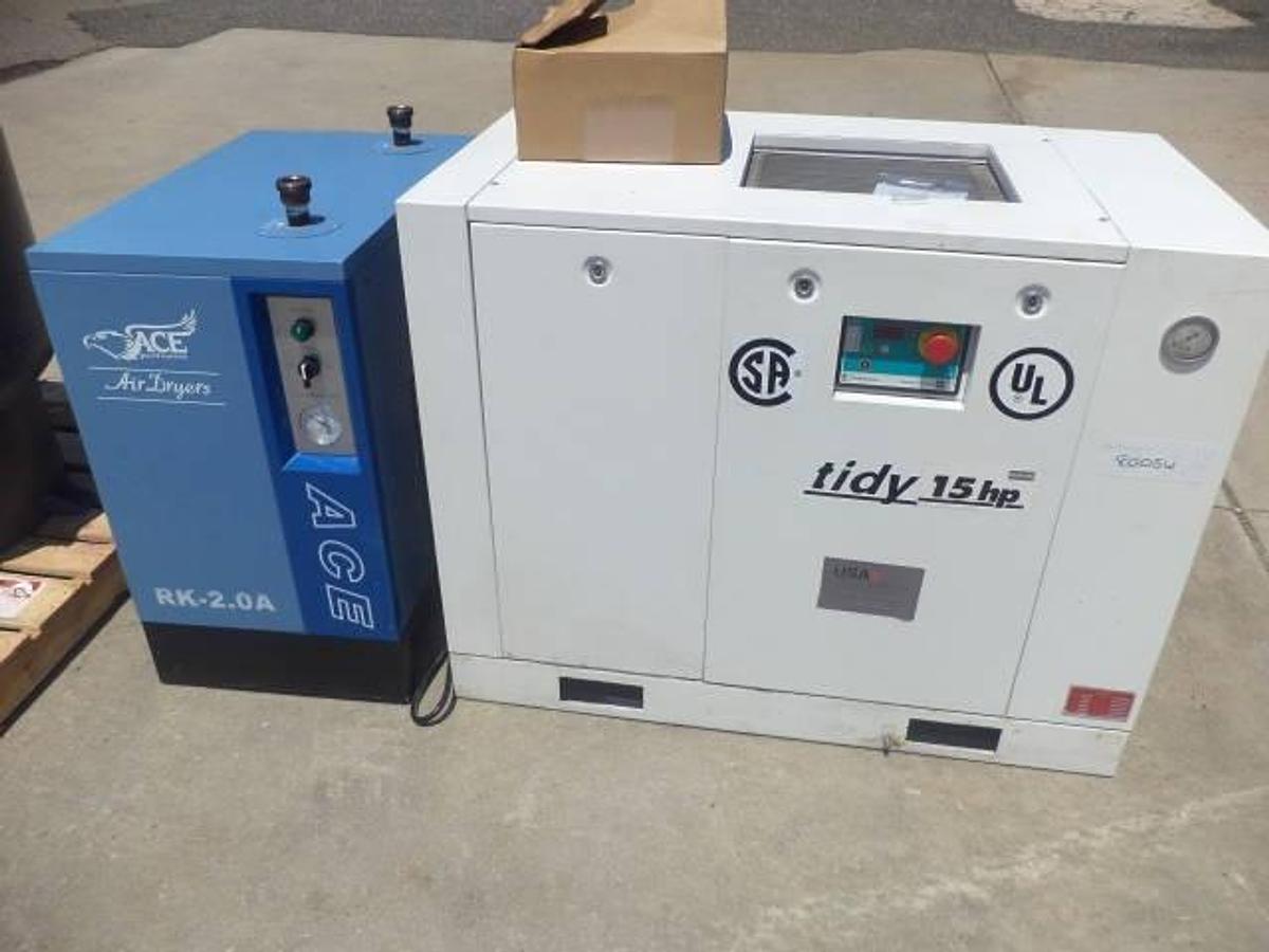 Used United States Air Compressor 15HP Compressor with Compressed Air Dryer and Expansion Tank