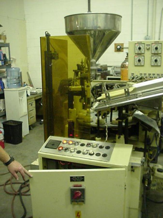 Used Iwka Tf-24 Automatic Plastic Tube Filler/Sealer
