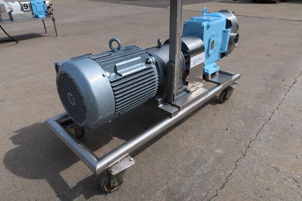 Used Waukesha 130 Stainless Positive Displacement Pump, 10 HP Motor