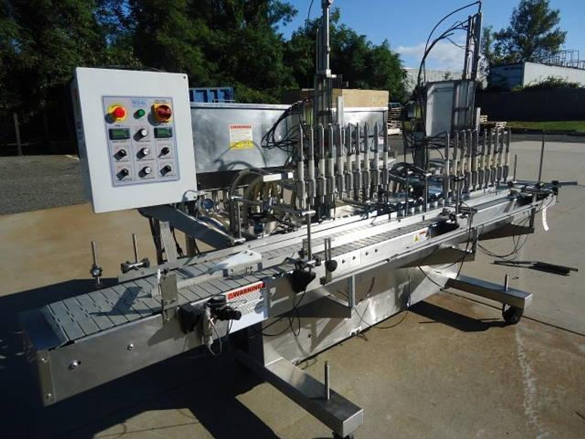 Used Kaps-All Vol-32-16 Twenty Piston Dual Lane Fully Automatic High Speed Filler