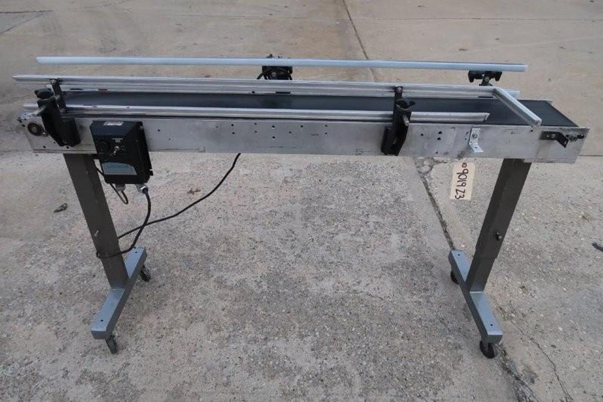 Used 7.5 In. Wide X 65 In. Long Motorized Belt Conveyor, Varispeed