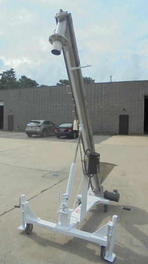 Used S. Howes 4 In. Diameter Stainless Inclined Screw Conveyor/Feeder, Adjustable Height Discharge