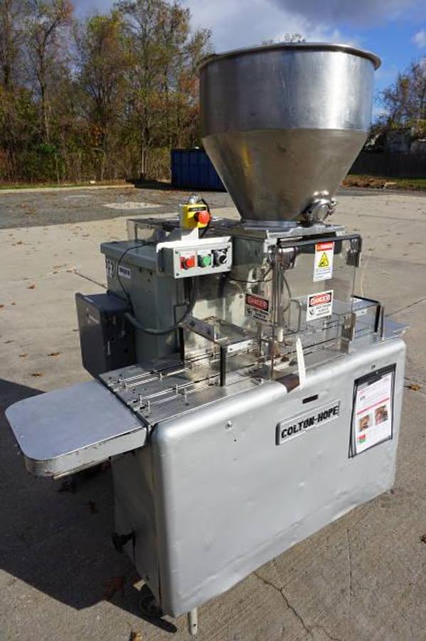 Used Colton Hope Twin Head Piston Filler, Bottom-Up Filling