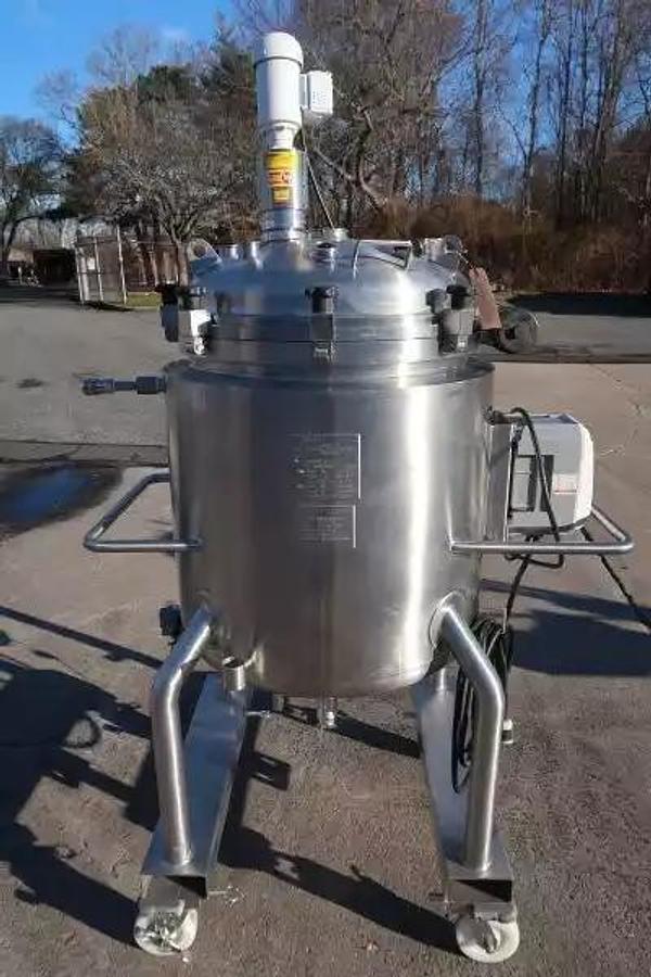 Used Allegheny Bradford 160 Liter 316 SS Sanitary Jacketed Mix Tank