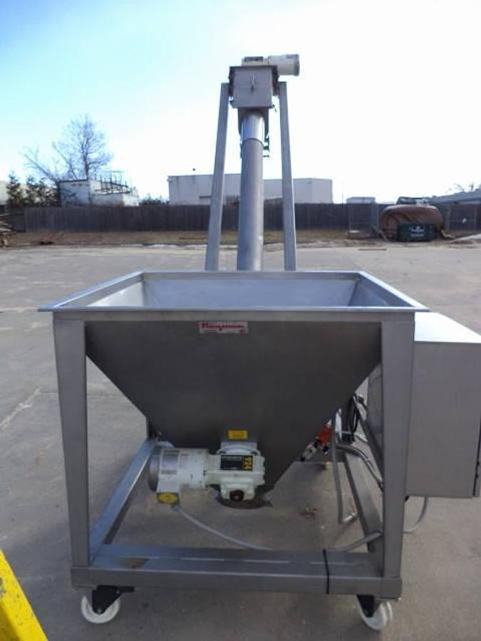 Used Flexicon portable screw conveyor system, all stainless