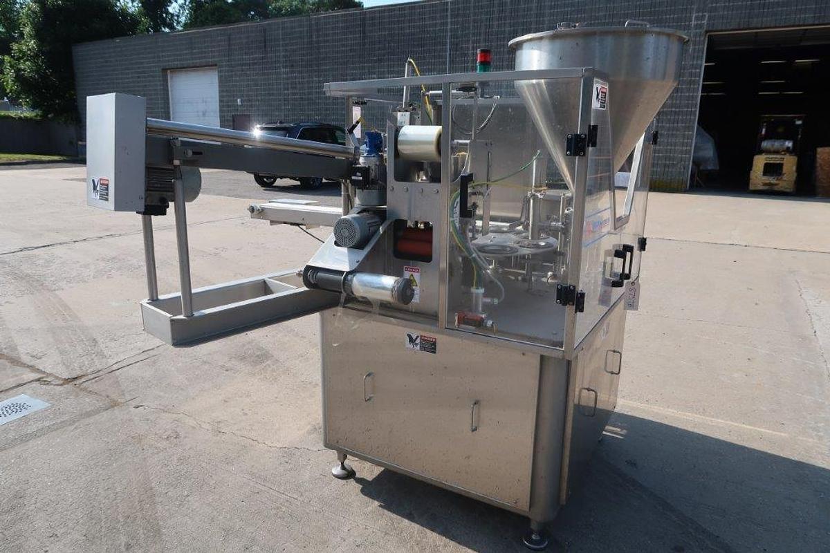 Used Orics R50 Rotary Cup Filling, Sealing and Lidding Machine