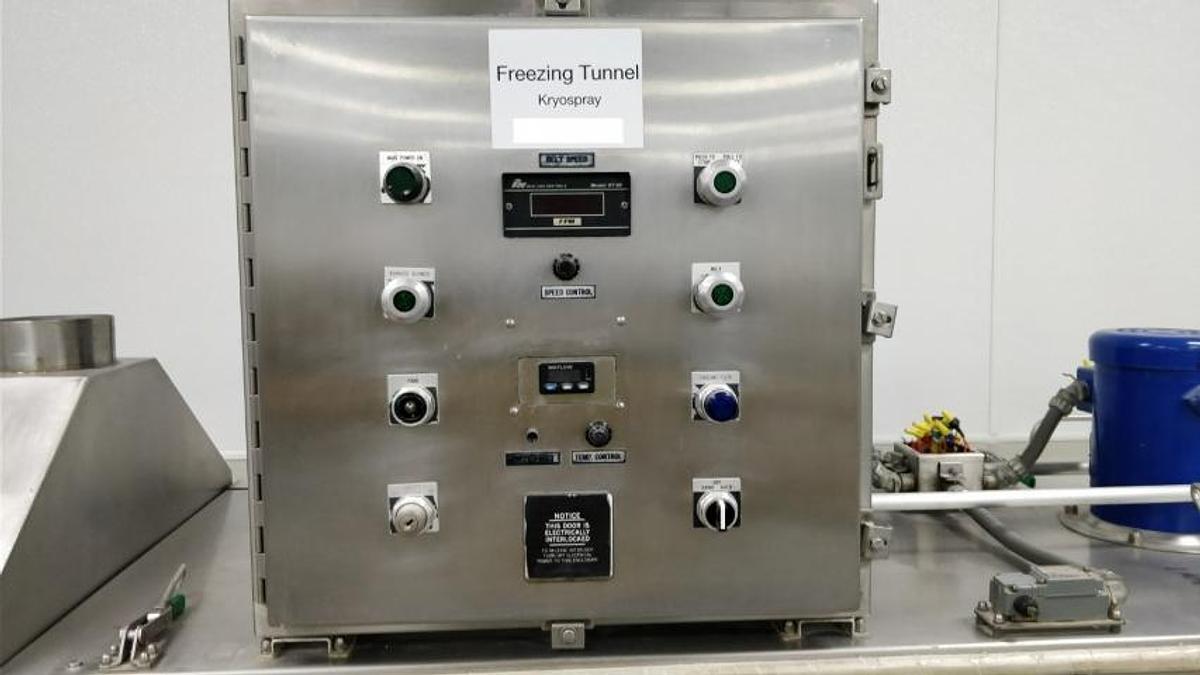 Used Kryospray Model 2150 Freeze Tunnel, 13 Ft. Long