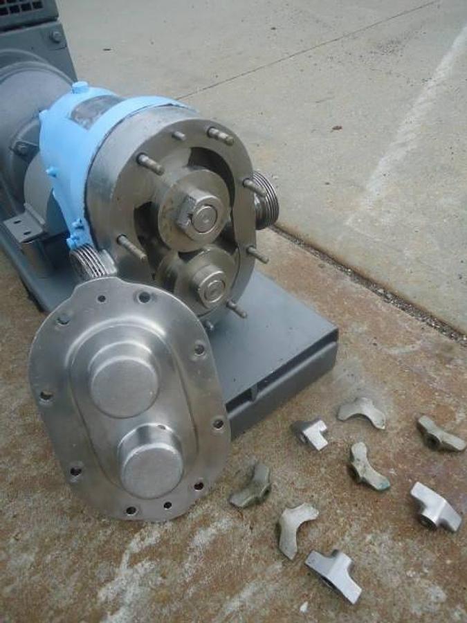 Used Waukesha Size 25 Stainless Steel Positive Displacement Pump,  Variable Speed