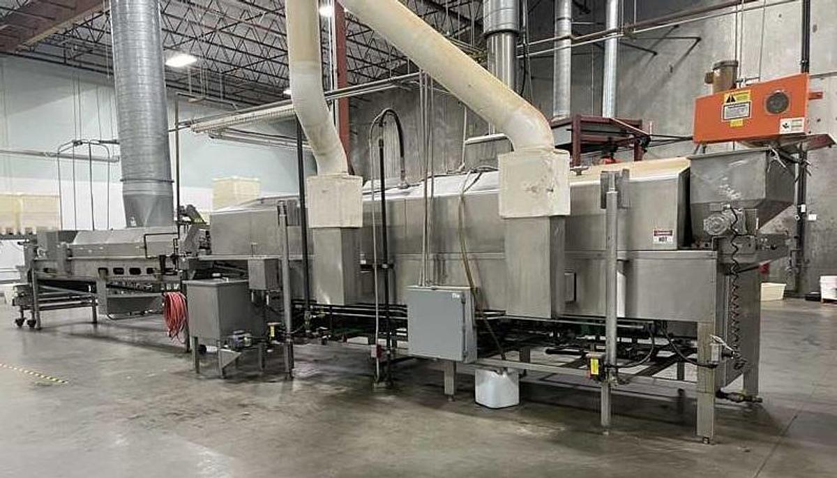 Used Heat and Control Frying Line, with Tunnel and Seasoner