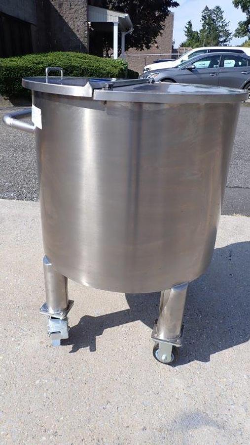 Used 200 Liter SS Vertical Tank, Cone Bottom