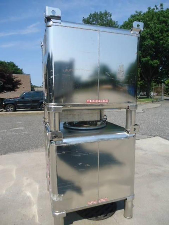 Used Clawson/Sta-brite stainless stackable totes, (2)