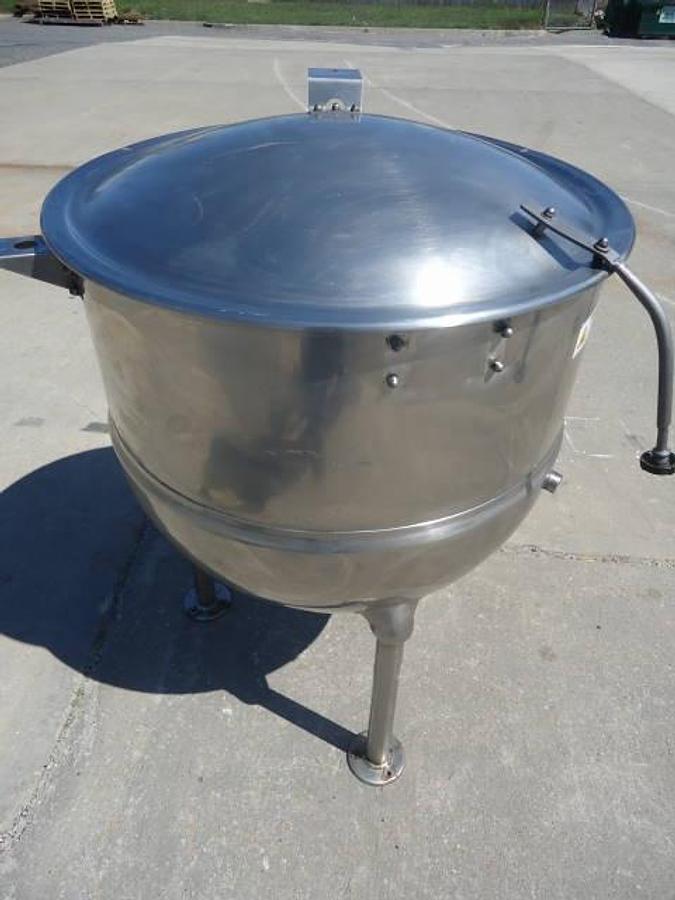 Used 80 Gallon Groen Stainless Steel Jacketed Hemispherical Kettle-